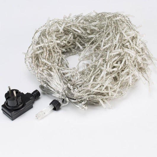 Deuba Luci Natale Balcone Esterno Interno 600 LED Bianco Caldo Telecomando 8 Modalità Timer Dimmerabile Lucine Natalizie a Cascata