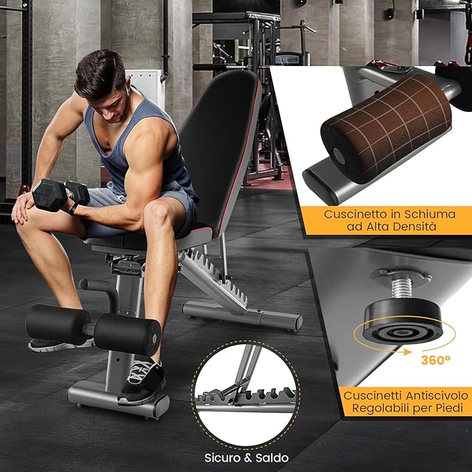 Panca Regolabile, Panca per Pesi Multifunzione, Panca Pesi Panca Fitness, Fino a 300kg, Ideale per Casa Ufficio