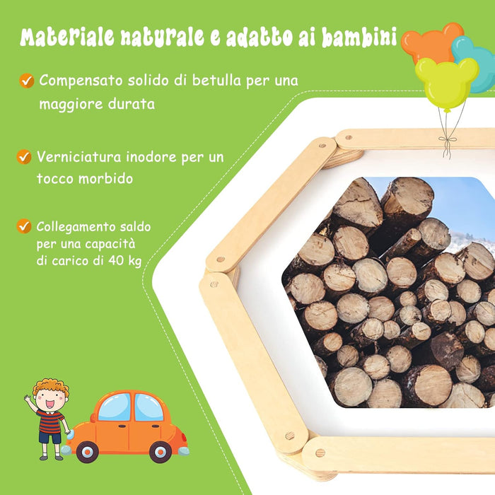 Trave Equilibrio in Legno, Pietre Miliari per Bambini, Trave da Ginnastica in Legno per Interni e Esterni, Ideale per Bambini dai 3 ai 7 anni, 70 x 10 x 1,8cm
