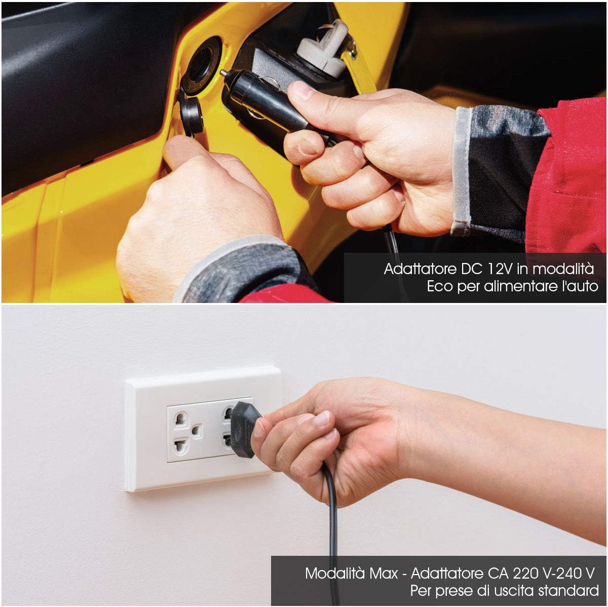 Mini Frigorifero Elettrico 15L, Funzione Caldo e Freddo, Mini frigo per Casa Auto Ufficio e Dormitorio, Prese Incluse, 27 x 33 x 38 cm, DC 12V/AC 220-240V (Bianco) [Classe di efficienza