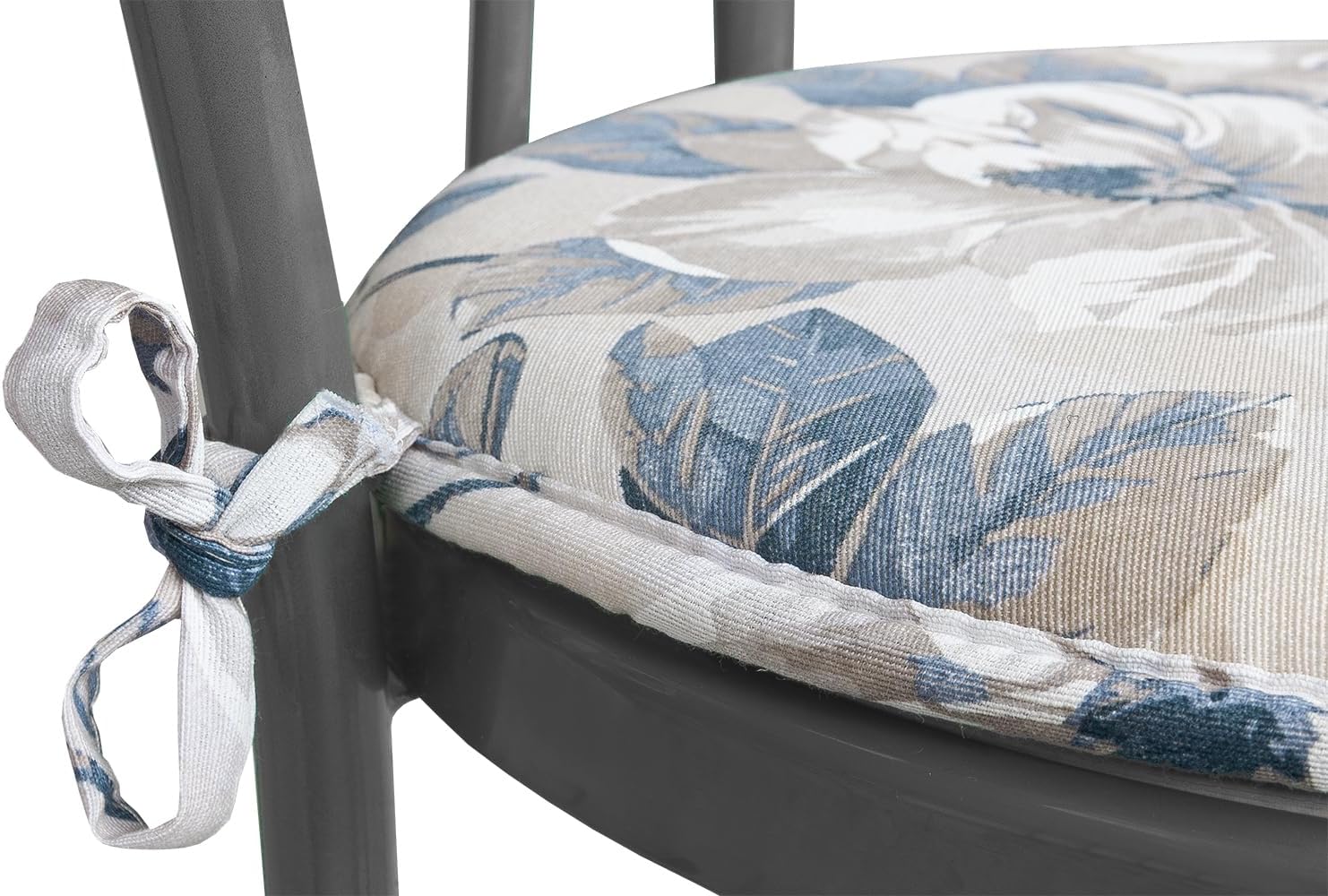 Set 4 Cuscini Sedia Rotondi Cotone Con Lacci Lavabili Morbidi Coprisedia Tondi Shabby Chic Vintage