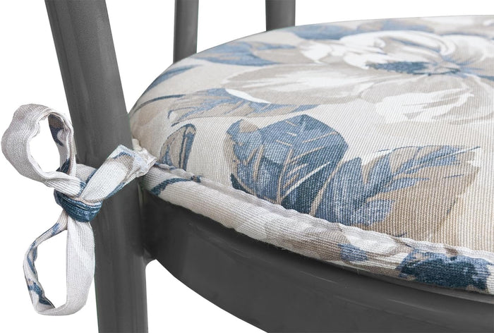 Set 4 Cuscini Sedia Rotondi Cotone Con Lacci Lavabili Morbidi Coprisedia Tondi Shabby Chic Vintage