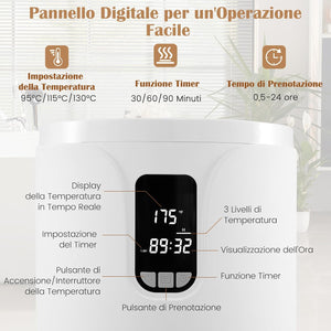 Scaldasalviette Secchio 20L con Luce LED, Secchio Scaldasalviette Elettrico per Bagno e Spa, Scalda Asciugamani con Timer, Blocco per Bambini, per 2 Asciugamani, Bianco