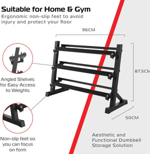 Rack manubri 3 livelli – 600 kg – nero