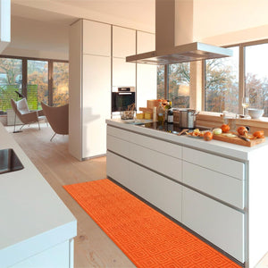 Tappeto Cucina 3D Antiscivolo Tinta Unita Assorbente Arancione 57x40 cm