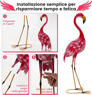 Statue da Giardino in Metallo, Set di 2 Sculture da Esterno ed Interno, Ideale per Casa, Patio, Prato e Cortile (Modello 1)