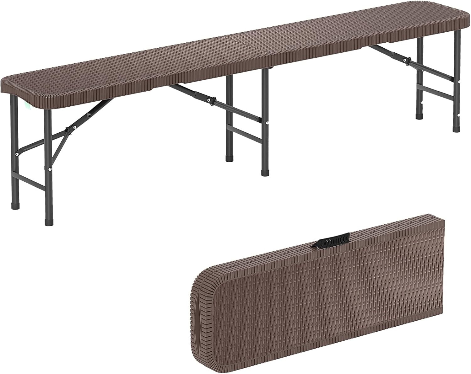 Panca da Giardino 180 cm, Panca Pieghevole da Picnic in HDPE, per Giardino Campeggio Festa, Portata 600 kg (Panca)