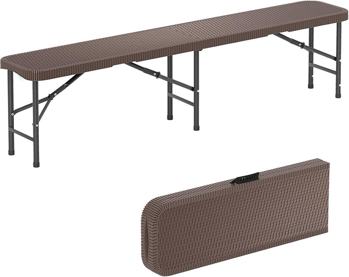 Panca da Giardino 180 cm, Panca Pieghevole da Picnic in HDPE, per Giardino Campeggio Festa, Portata 600 kg (Panca)