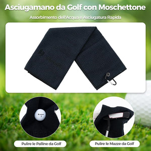 Set Completo da Golf, Tee da Golf, Asciugamano, Cintura da Golf, Cappello da Golf, Attrezzo per Divot, Segnapallina & Borsa Portaoggetti, Scatola Regalo Golf per Uomo e Donna