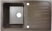 Lavello in granito con 1 vasca e gocciolatoio 76 x 46 cm per lavello cucina da incasso o sottopiano marrone attrezzatura da cucina 01_0000186