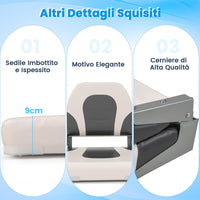 Set di 2 Sedie da Barca, Sedili da Barca Pieghevole Morbide Imbottite Spesse, Sedile Nautica Ergonomico per Imbarcazioni da Pesca, 51 x 42 x 49 cm, Bianco e Girigio