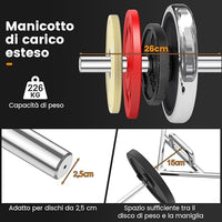 Barra della Trappola Olimpica, Olympic Hex Trap Bar in Acciaio con Maniglie Piegehvole, Barra Sollevamento Pesi, Capacità di Carico 226 kg(Argento)