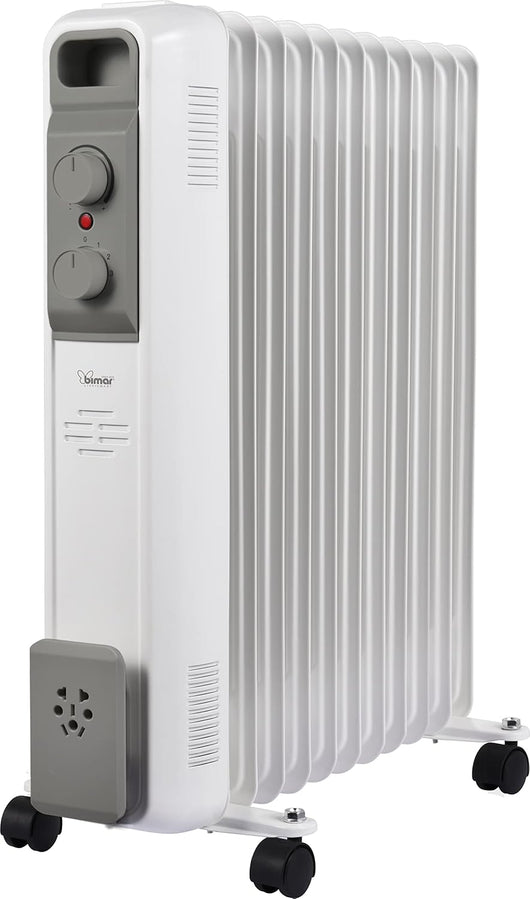 Bimar HO431 Termosifone Elettrico, Radiatore ad olio Basso a Consumo, Calorifero ad olio con 11 Elementi e 5 Canali di Circolazione