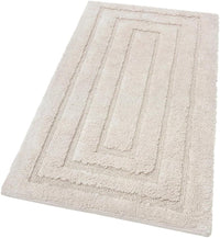 Tappeto Bagno 50x80 cm Puro Cotone Elegante Lussuoso Morbido Scendiletto Antiscivolo Beige