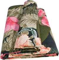 Telo Arredo Copridivano 170x280 Cm Palme Tropicale Cotone Letto Gran Foulard Multiuso