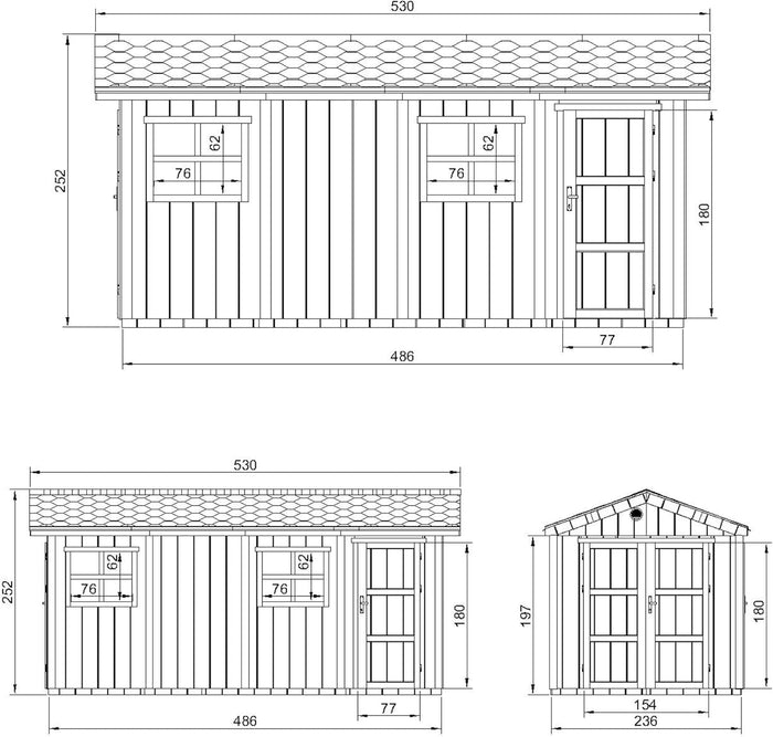 Casetta da giardino di qualit? premium 11,47 m² - H252x250x530 cm - Timbela M915C-HARVEST HONEY