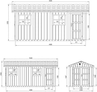 Casetta da giardino di qualit? premium 11,47 m² - H252x250x530 cm - Timbela M915C-TERRA BROWN