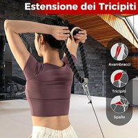 Set di Accessori per Macchine a Cavi, Accessori per LAT Pulldown incl. Maniglia a Forma di V, Barra Rettangolare, Corda per Tricipiti e Maniglia a Doppio D, Accessori per Macchine da Allenamen