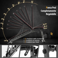 Panca Regolabile, Panca per Pesi Multifunzione, Panca Pesi Panca Fitness, Fino a 300kg, Ideale per Casa Ufficio