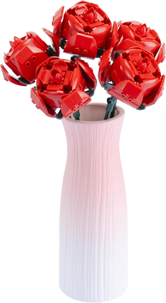 Set di Costruzione Fiori e Piante, 405 PCS - 11 Rose Collezione Botanica Fiori Artificiali Eterni, Regali per San Valent