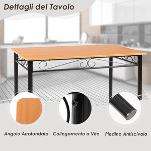 Set da Pranzo da 5 Pezzi con Struttura in Metallo, Set di Tavolo Cucina 107 cm con 4 Posti, Set Mobili Salvaspazio per Soggiorno Cucina Bar Ristorante, Originale e Nero