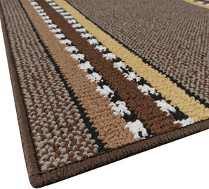 Tappeto Cucina 57x300 cm Antiscivolo Made in Italy Passatoia Corsia Bordata Ingresso Lavabile Marrone