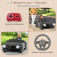 Bentley 12V Macchina Elettrica per Bambini, Auto Elettrica con Telecomando Luci a LED, Velocità Regolabile 3-5 km/h, Veicolo Elettrico per Bambini 37-96 Mesi (Nero)