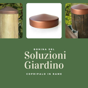 Copripalo Pali per Recinzioni rotondi, Tappo per Pali in Rame ø140 mm, Copertura Pali in Legno per Recinzione