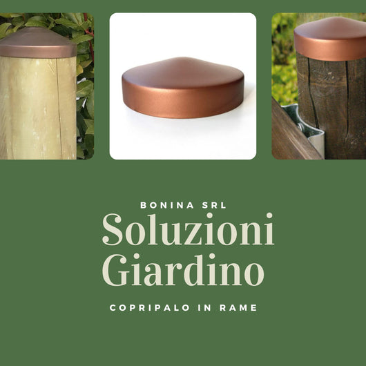 Copripalo Pali per Recinzioni rotondi, Tappo per Pali in Rame ø120 mm, Copertura Pali in Legno per Recinzione