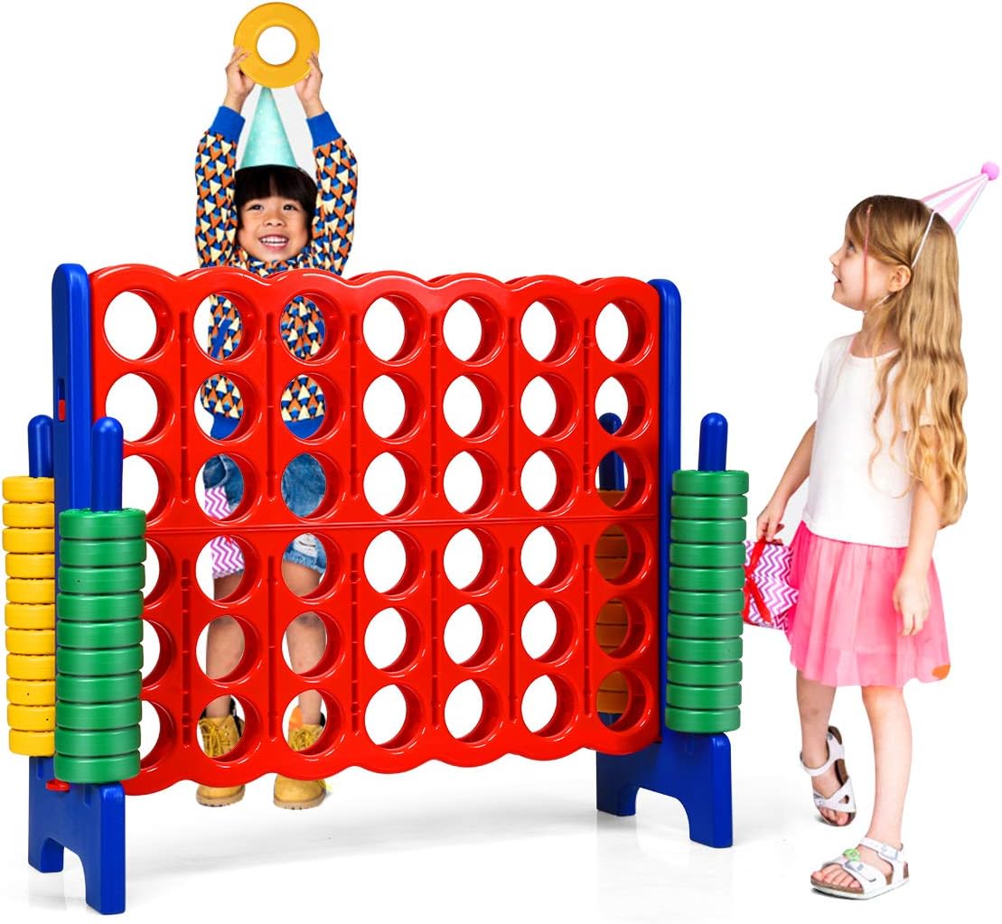 Forza 4 Gigante Mega 4 in Linea Quattro Insieme, Gioco da Tavolo Gioco di Fila per Bambini, 120 x 42 x 104 cm (Blu)