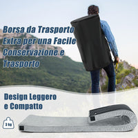 Materasso da Campeggio Impermeabile in Memory Foam, Materassino Portatile con Borsa di Trasporto, Base Antiscivolo, Componibile ed Ergonomico, 183 x 62,5 x 6,5cm