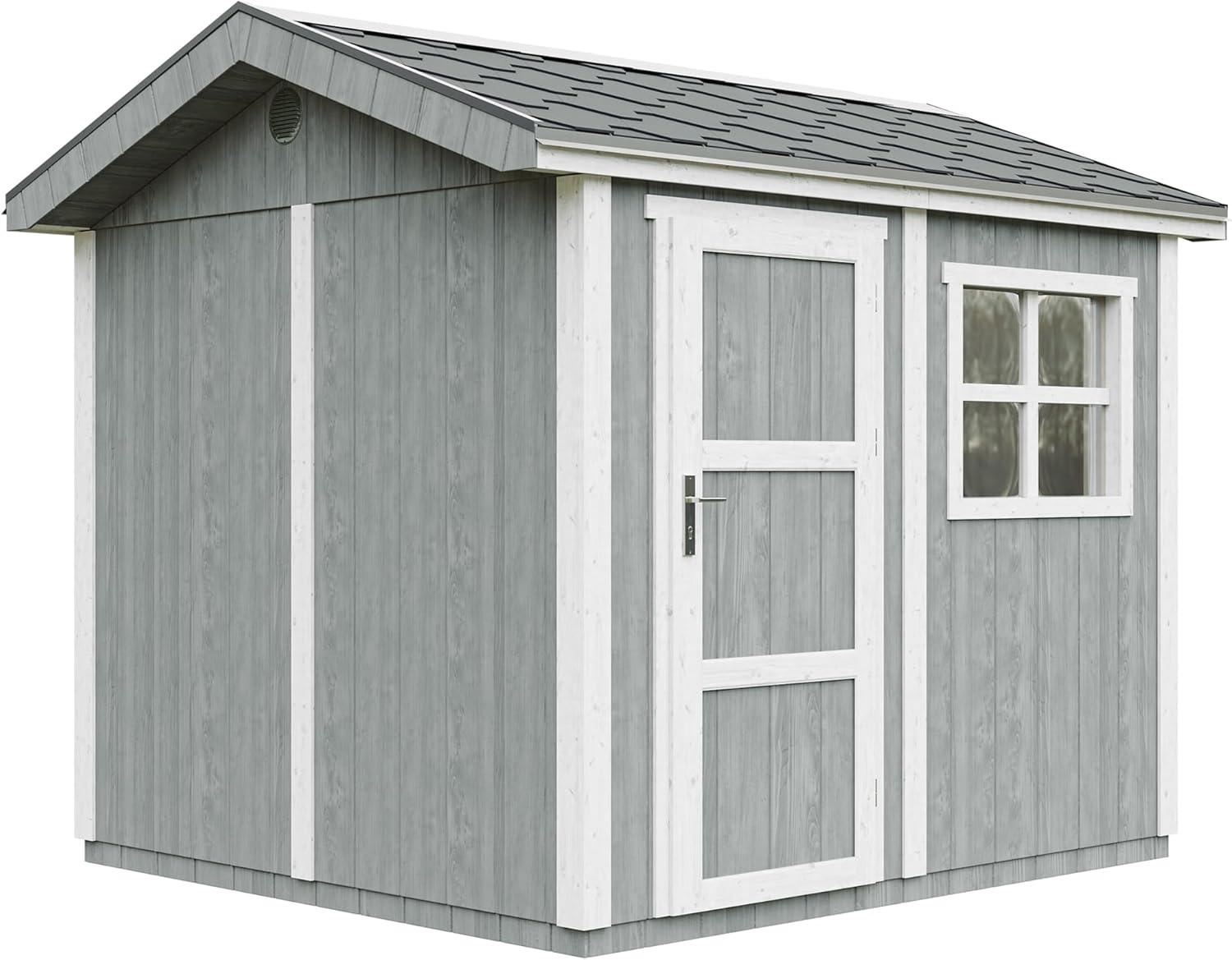 Casetta da giardino di qualit? premium 5,9 m² - H252x250x294 cm - Timbela M913-CAVERN STEEL