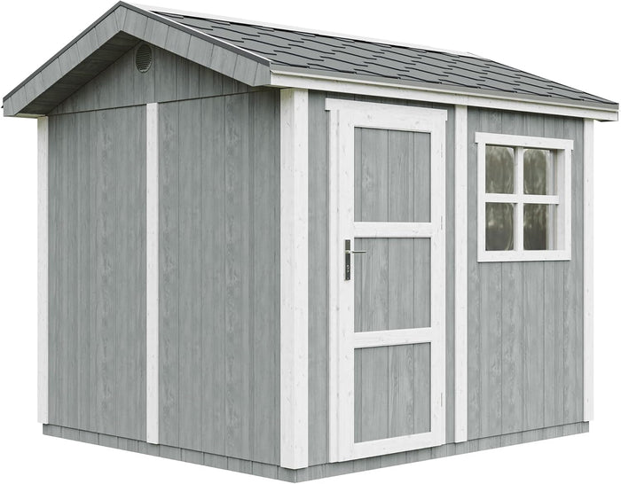 Casetta da giardino di qualit? premium 5,9 m² - H252x250x294 cm - Timbela M913-CAVERN STEEL