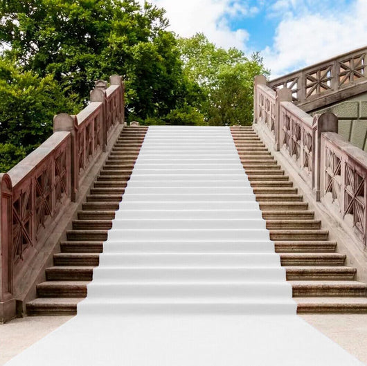 Passatoia Moquette Bianca 200x400 Cm Antiscivolo Cerimonia Evento Fiera Tappeto Matrimonio Nuziale