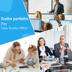 Lavagna Bianca Magnetica Mobile, Lavagna Cancellabile con Altezza Regolabile Girevole a 360°, con 4 Ruote Bloccabili, Doppia Faccia, 90 x 120 cm