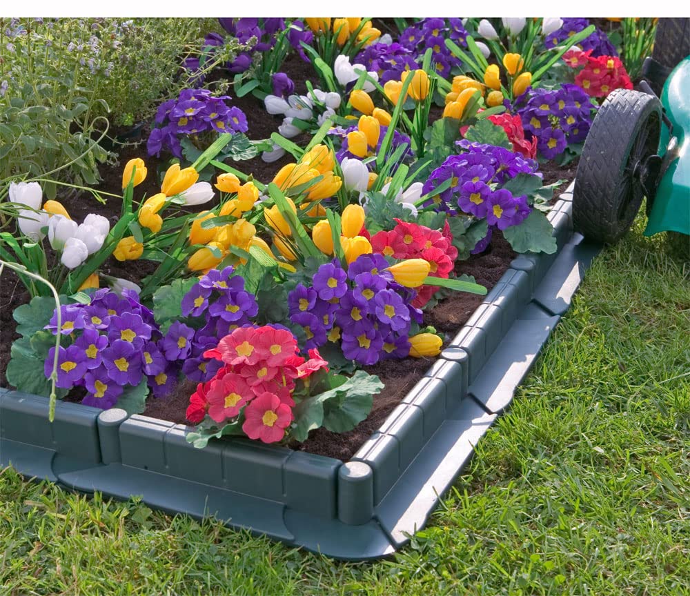 La bordatura di decorazione in plastica per il prato, VERDE â€“ 5 m di lunghezza x 6 cm 