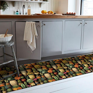 Tappeto Cucina Pvc Stampa Digitale 51x270 cm Antimacchia Design Piante Grasse Cactus