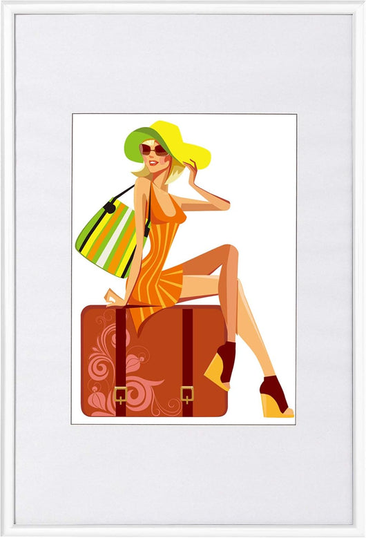 Cornice per Foto 18x24 cm da Parete e Tavolo, Cornice per Poster Bianco in Plastica, Collage Foto Portafoto Montaggio Verticale o Orizzontale