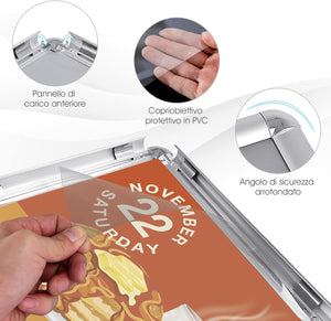 A4 / A3 Supporto Poster Espositore da Pavimento Supporto Menù Pubblicità in Metallo, Girevole e Regolabile in Altezza