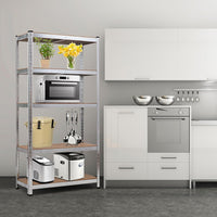 Scaffale per Garage, Scaffalatura a 5 Ripiani, Capacità 175kg Ogni Ripiano, Struttura Acciaio Resistente, 180x90x40cm