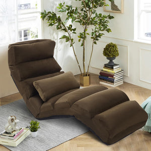 Sedia Pieghevole da Pavimento Portatile, Divano Imbottito, Regolabile in 5 Posizioni, Supporto per la Schiena, Ideale per Rilassarsi Leggere (Marrone)
