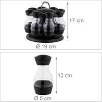 Espositore portaspezie rotante 8 vasi trasparenti e neri 13_0002344