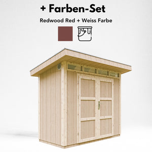 Casetta da Giardino di QUALIT? PREMIUM 3m?²-L161xW294cm - TIMBELA M901A-REDWOOD RED