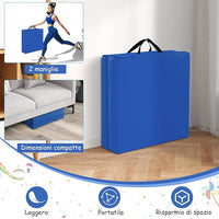 Tappetino da Yoga Spesso, Tappetino Fitness Pieghevole e Portatile con Imbottitura in EPE, Cerniera e Maniglie, Materassino Allenamento da Casa e Palestra,180 x 60 x 5 cm