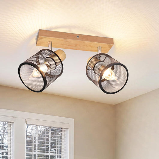 ZMH Faretto da soffitto neri 2 fiamme E14 vintage per cucina soggiorno corridoio