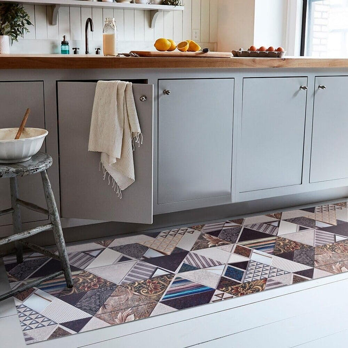 Tappeto Cucina Pvc Antimacchia 51x80 Cm Mosaico Moderno Passatoia Antiscivolo Antisfilo