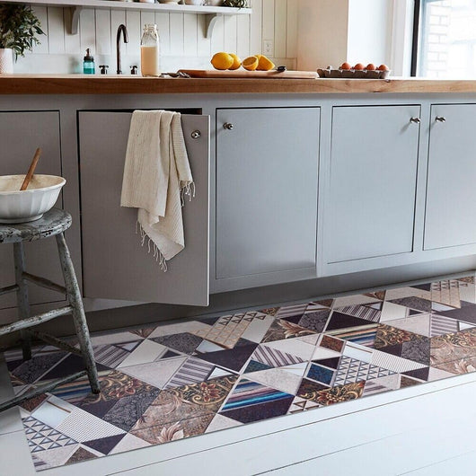 Tappeto Cucina Pvc Antimacchia 51x340 Cm Mosaico Moderno Passatoia Antiscivolo Antisfilo