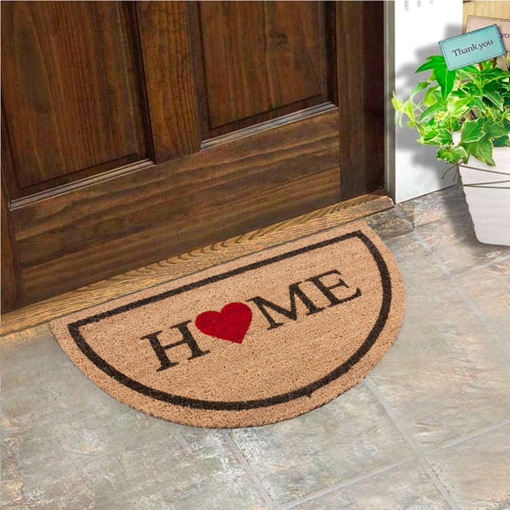 Zerbino Cocco Semiluna 38x68 Cm Moderno Antiscivolo Tappeto Ingresso Entrata Dis.A