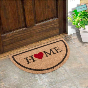 Zerbino Cocco Semiluna 38x68 Cm Moderno Antiscivolo Tappeto Ingresso Entrata Dis.A