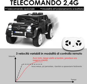 Mercedes Benz Macchina Elettrica per Bambini 12V, Veicolo Elettrico con Luci LED e Chiusura di Sicurezza, Macchina Cavalcabile per Bambini 3-8 Anni (Nero)